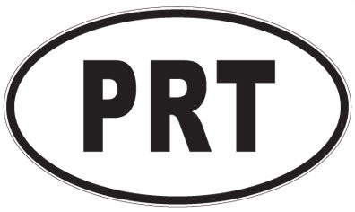 PRT - 3 Letter Initials Oval Sticker