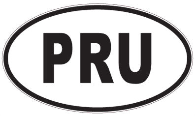 PRU - 3 Letter Initials Oval Sticker