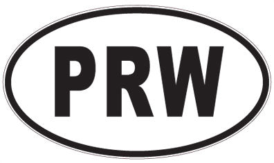 PRW - 3 Letter Initials Oval Sticker