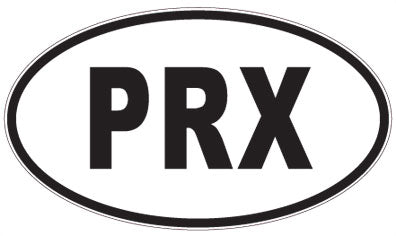 PRX - 3 Letter Initials Oval Sticker