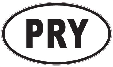 PRY - 3 Letter Initials Oval Sticker