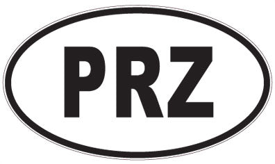 PRZ - 3 Letter Initials Oval Sticker