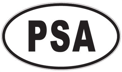 PSA - 3 Letter Initials Oval Sticker