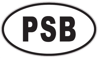 PSB - 3 Letter Initials Oval Sticker