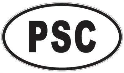 PSC - 3 Letter Initials Oval Sticker