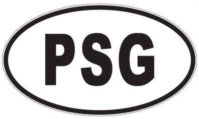 PSG - 3 Letter Initials Oval Sticker
