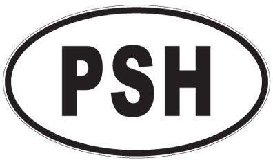 PSH - 3 Letter Initials Oval Sticker