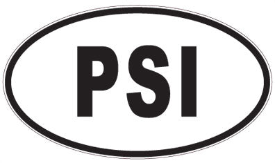 PSI - 3 Letter Initials Oval Sticker