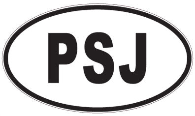 PSJ - 3 Letter Initials Oval Sticker