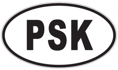 PSK - 3 Letter Initials Oval Sticker