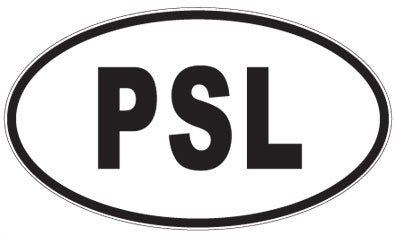 PSL - 3 Letter Initials Oval Sticker