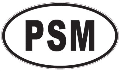 PSM - 3 Letter Initials Oval Sticker