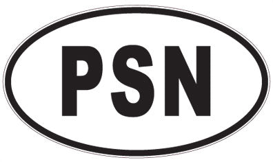 PSN - 3 Letter Initials Oval Sticker