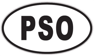 PSO - 3 Letter Initials Oval Sticker
