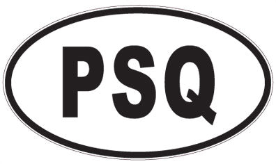 PSQ - 3 Letter Initials Oval Sticker