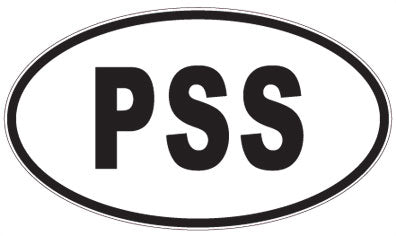 PSS - 3 Letter Initials Oval Sticker