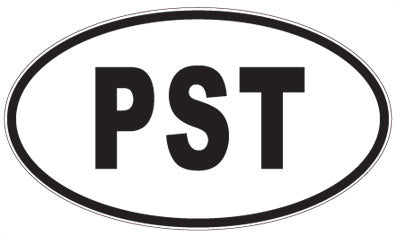 PST - 3 Letter Initials Oval Sticker