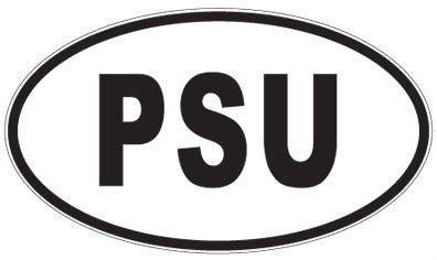 PSU - 3 Letter Initials Oval Sticker