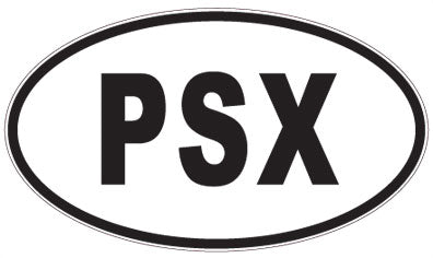 PSX - 3 Letter Initials Oval Sticker