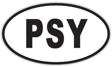 PSY - 3 Letter Initials Oval Sticker