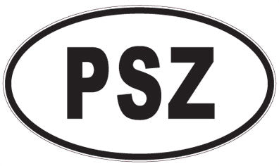 PSZ - 3 Letter Initials Oval Sticker