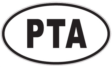 PTA - 3 Letter Initials Oval Sticker