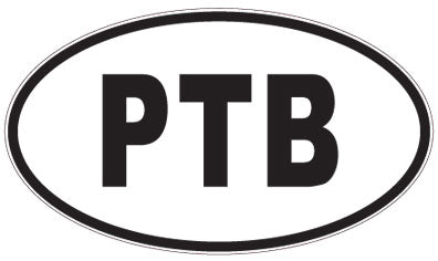 PTB - 3 Letter Initials Oval Sticker