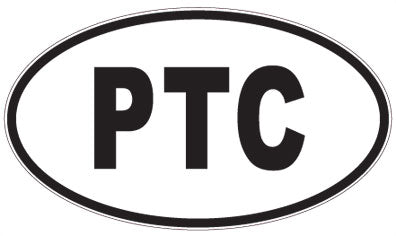 PTC - 3 Letter Initials Oval Sticker