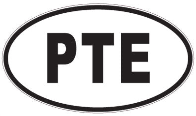 PTE - 3 Letter Initials Oval Sticker
