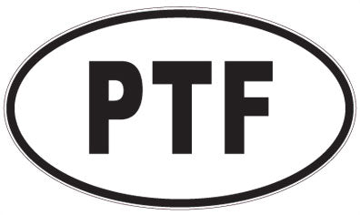 PTF - 3 Letter Initials Oval Sticker