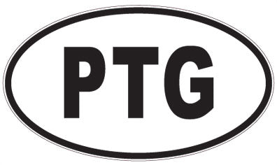 PTG - 3 Letter Initials Oval Sticker