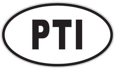 PTI - 3 Letter Initials Oval Sticker
