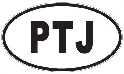 PTJ - 3 Letter Initials Oval Sticker