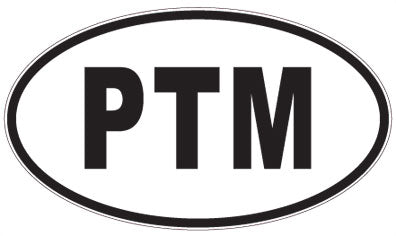 PTM - 3 Letter Initials Oval Sticker