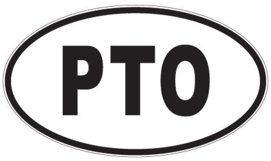 PTO - 3 Letter Initials Oval Sticker