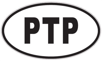 PTP - 3 Letter Initials Oval Sticker