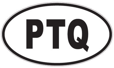 PTQ - 3 Letter Initials Oval Sticker