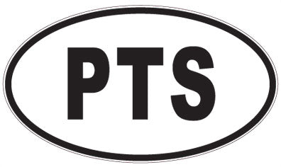 PTS - 3 Letter Initials Oval Sticker