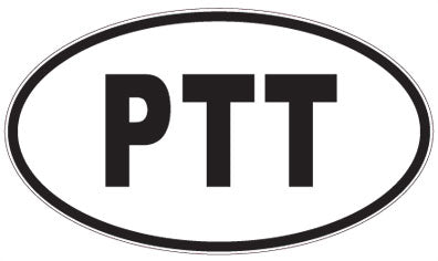 PTT - 3 Letter Initials Oval Sticker