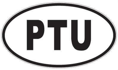 PTU - 3 Letter Initials Oval Sticker