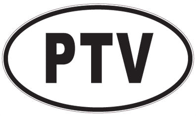 PTV - 3 Letter Initials Oval Sticker