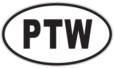 PTW - 3 Letter Initials Oval Sticker