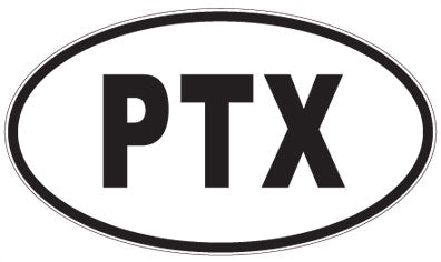 PTX - 3 Letter Initials Oval Sticker