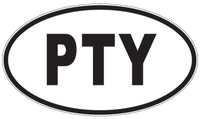PTY - 3 Letter Initials Oval Sticker