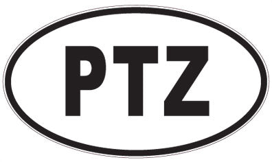 PTZ - 3 Letter Initials Oval Sticker