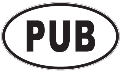 PUB - 3 Letter Initials Oval Sticker