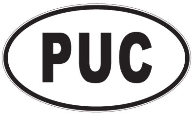 PUC - 3 Letter Initials Oval Sticker