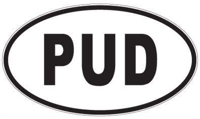 PUD - 3 Letter Initials Oval Magnet