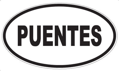 PUENTES - Oval Magnet