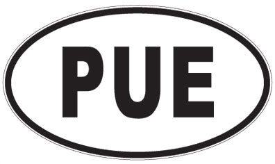 PUE - 3 Letter Initials Oval Magnet